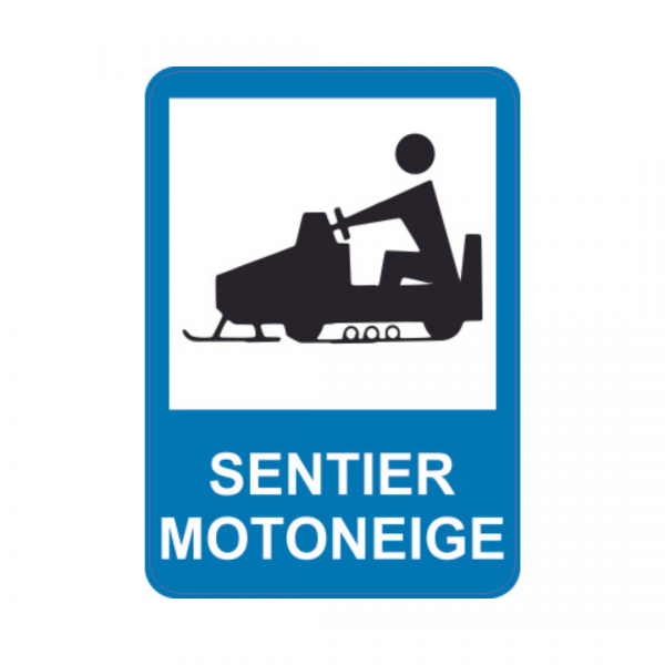 Panneau d'info rectangle Sticker 35x50cm "Sentier motoneige" REC-STI210